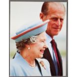 HM Queen Elizabeth II and HRH the Duke of Edinburgh Christmas card with printed photographic front