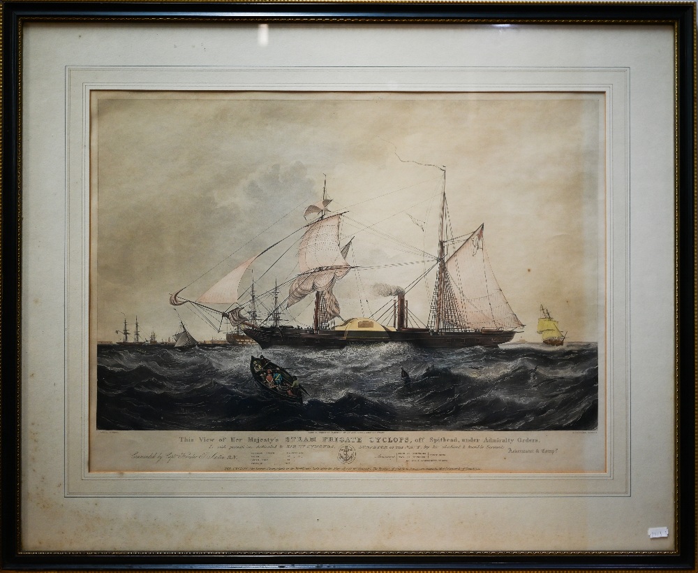 Ackermann prints - 'The View of Her Majesty's Steam Frigate Cyclops', 46 x 63 cm; South Sea Whale - Image 6 of 16