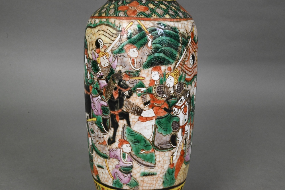 A late 19th or early 20th century Chinese famille rose rouleau vase, painted in polychrome enamels - Image 5 of 13