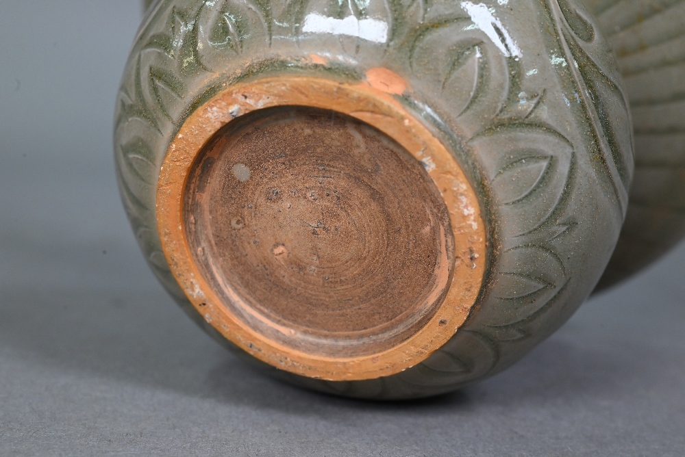 A Chinese Yaozhou celadon cuspidor (zha dou) in the Northern Song dynasty style, incised with - Image 7 of 7