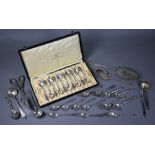 Quantity of Norwegian .830 standard silver flatware, inc pastry slice, pair of sauce ladles, set