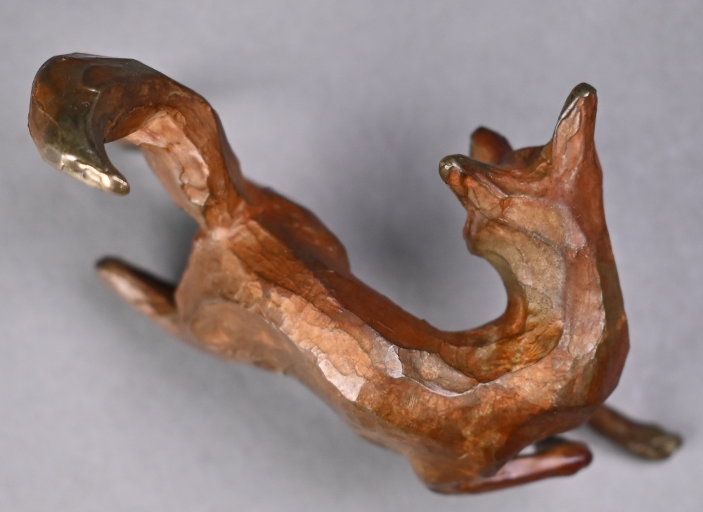Michael Storey (b 1948) - brown-patinated bronze, 'Hunting Fox', signed, 7.5 x 10 cm - Image 4 of 5
