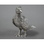 Cast silver grouse, Henry Hodson Plante, London 1970, 7.5oz, 8.5cm high