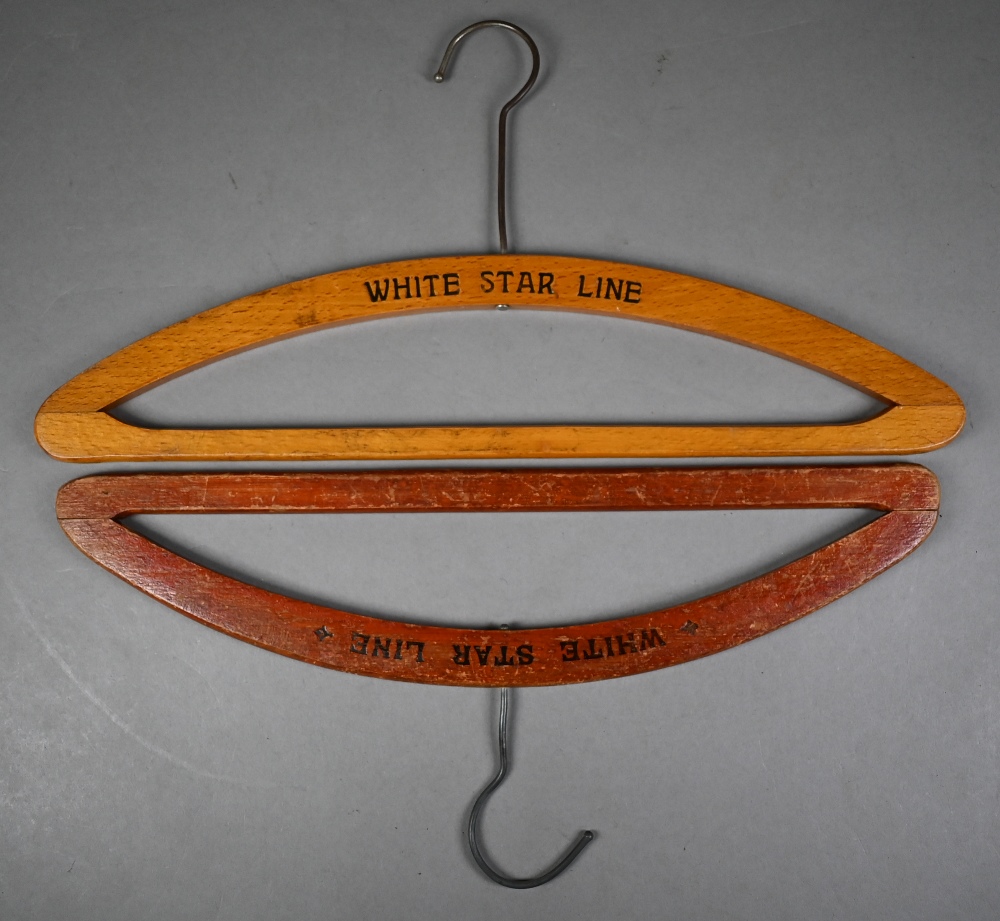 Maritime - two White Star Line wooden coat-hangers - Image 2 of 3