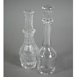 Two 19th century cut glass toddy-lifters, 14/15.5 cm long