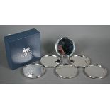 Set of six weighted silver coasters, Practical Silverware, London 2000, 9cm; unused, in