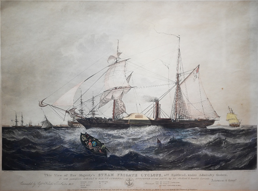 Ackermann prints - 'The View of Her Majesty's Steam Frigate Cyclops', 46 x 63 cm; South Sea Whale - Image 7 of 16