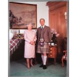 HM Queen Elizabeth II and HRH the Duke of Edinburgh Christmas card with printed photographic front