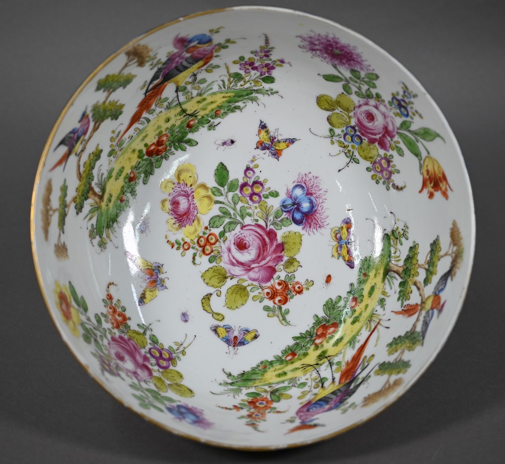 A 19th century Continental porcelain punch-bowl in the manner of the 18th century Worcester factory, - Image 2 of 5