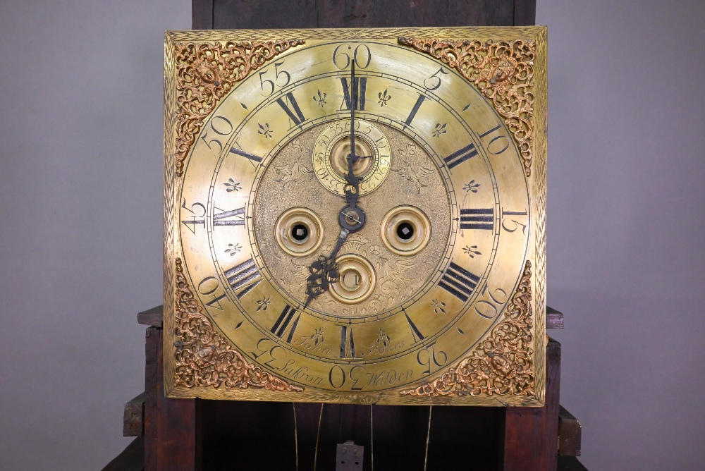 John Stokes, Saffron Walden, an 18th century oak longcase clock, the 8-day movement with 30 cm brass - Image 6 of 7