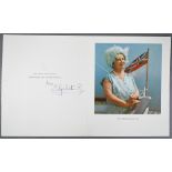 HM Queen Elizabeth the Queen Mother Christmas card with gilt cypher to cover, 1967, signed 'from