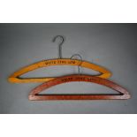 Maritime - two White Star Line wooden coat-hangers