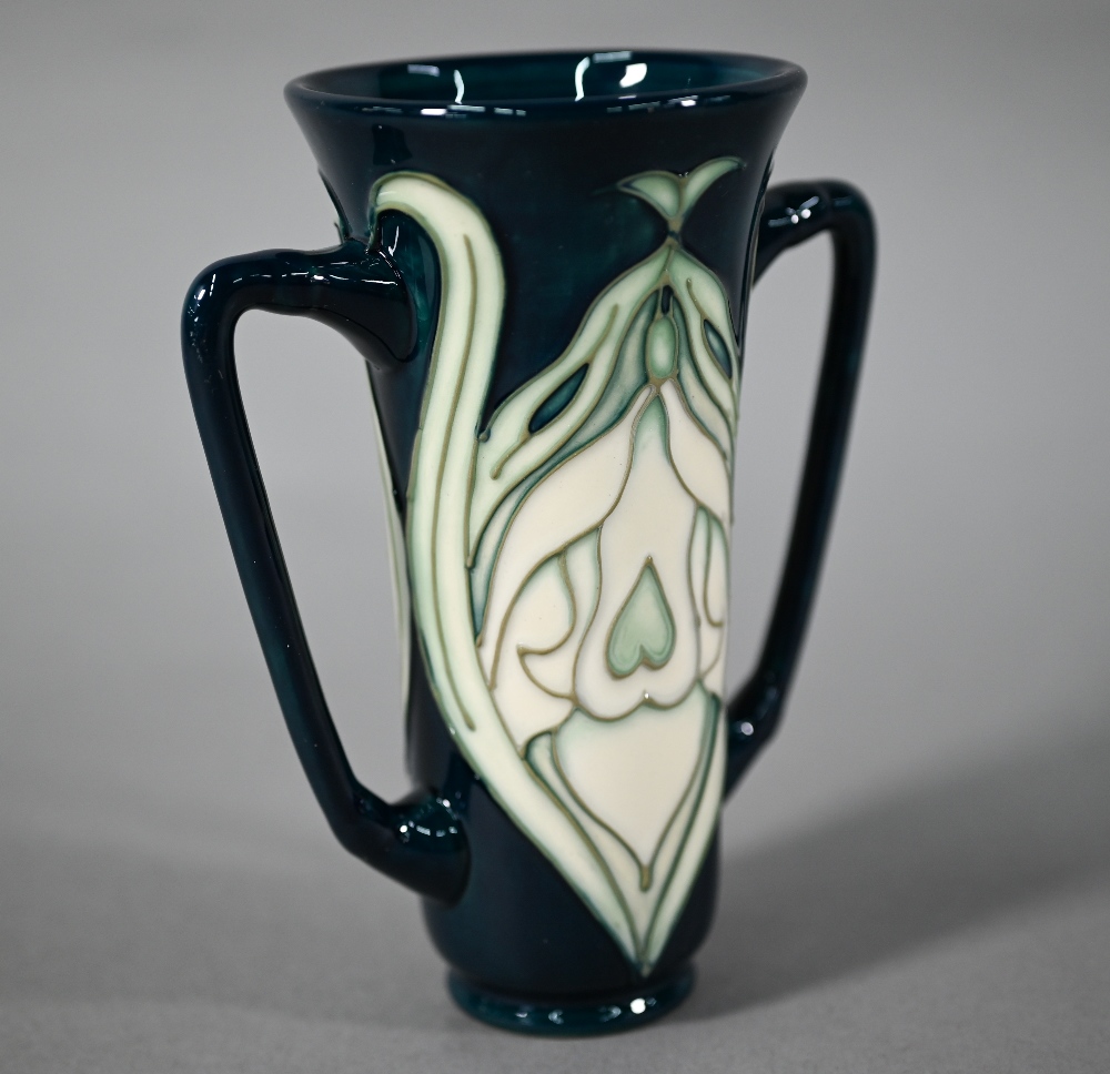 Modern Moorcroft Art Nouveau design two-handled vase, decorated with stylised floral motifs, - Image 2 of 5