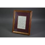 Autograph letter from Sir Edwin Landseer, Dec 31st 1850, 16.5 cm x 11 cm, later mounted framed and