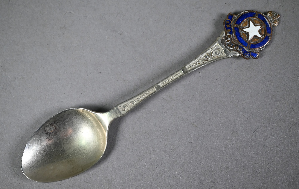 Maritime - White Star Line RMS 'Majestic' epns souvenir spoon with enamelled finial