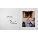 HM Queen Elizabeth the Queen Mother Christmas card with gilt cypher to cover, 1997, printed 'from