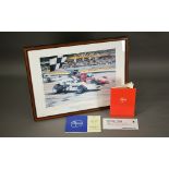 Collection of eight limited edition motor racing coloured prints by Alan Fearnley and others, pencil
