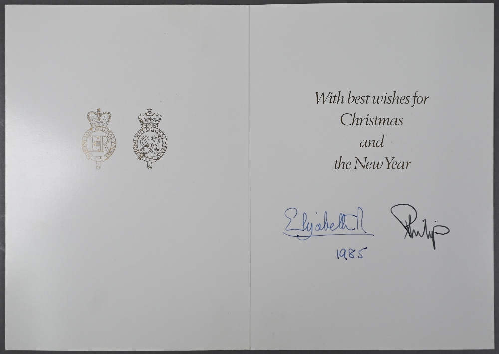 HM Queen Elizabeth II and HRH the Duke of Edinburgh Christmas card with printed photographic front - Image 2 of 2