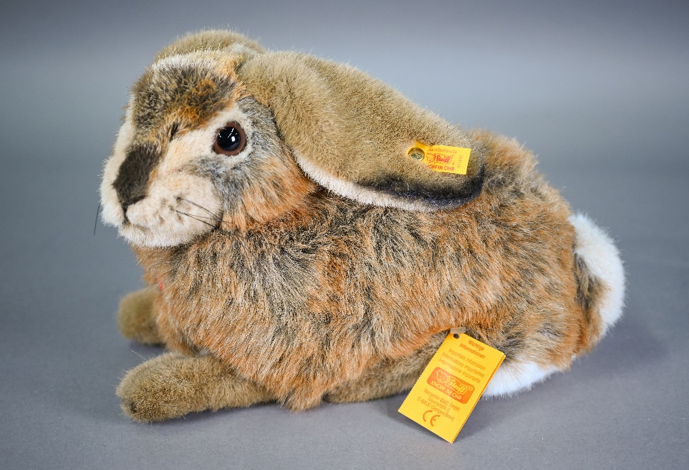 Boxed Steiff Mummel Hare 32 cm long to/w a Steiff Millennium Champagne Mohair teddy 30 cm - unboxed, - Image 2 of 5