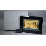 Boxed gold plated sterling £50 bank note