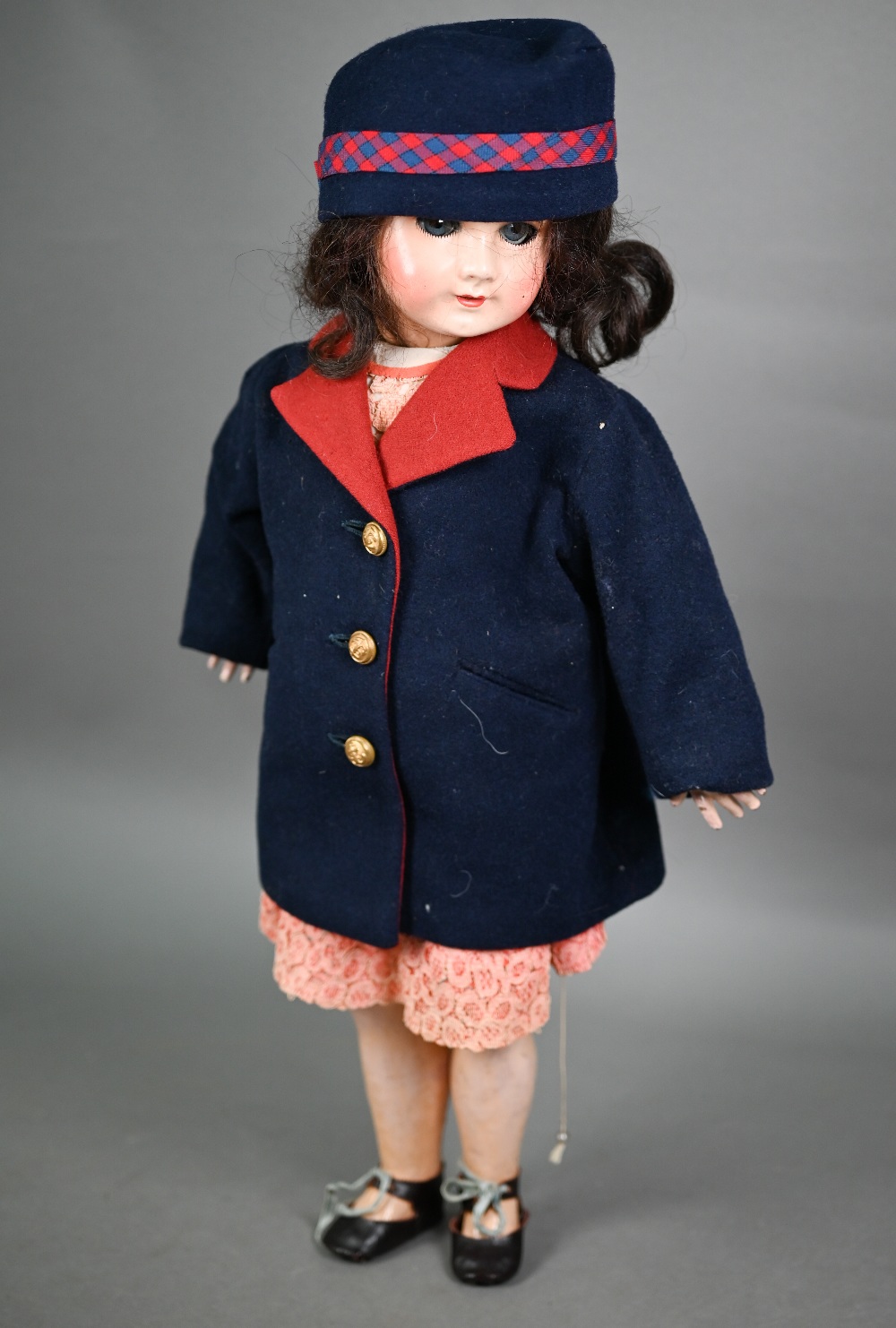 A 1920s composite girl-doll, dressed in tailored Naval jacket. 59 cm - Image 2 of 4