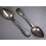 Pair of George IV silver fiddle pattern tablespoons, William Eaton, London 1823, 4.7oz