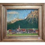 Rudolf Hirschenhauser (1882-1938) - Mittenwald, oil on board, signed upper left, 29 x 34.5 cm,