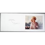 HM Queen Elizabeth the Queen Mother Christmas card with gilt cypher to cover, 1981, signed 'from