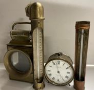 A G.W.R. Kay & Co, Paris brass cased desk clock, NO.