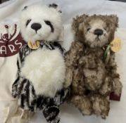 Two Charlie Bears, exclusively designed by Isabelle Lee, including Alanna 33cm long and Button,