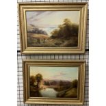 Larpent Roberts By the coast Oil on canvas Signed Together with another of a river scene