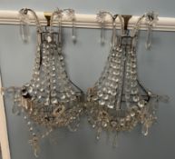 A pair of lustre drop wall lights