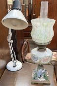 An Edwardian oil lamp,