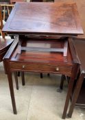 A 19th century mahogany architects / draughtsman table with a rectangular cantilevered top above a