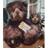 A pair of Limited edition Charlie Bears, exclusively designed by Isabelle Lee, including Wurve You,
