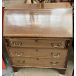 An Edwardian mahogany bureau,