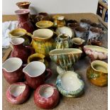 A collection of Ewenny pottery including vases,