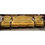 A continental upholstered three piece suite,