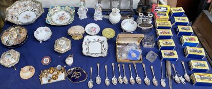 A collection of Matchbox models of yesteryear together with opera glasses, Noritake dishes,