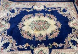 A large Chinese blue ground rug