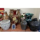 Japanese vases together with other vases,