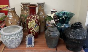 Japanese vases together with other vases,
