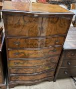 A 20th century walnut tallboy,