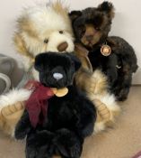 Three Charlie Bears, exclusively designed by Isabelle Lee, including Jackie, 58cm long, Tristan,