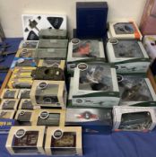 A collection of boxed Oxford Aviation and military vehicles and other military vehicles