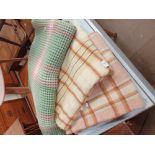 Welsh blankets and a lambs wool throw