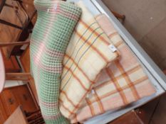 Welsh blankets and a lambs wool throw