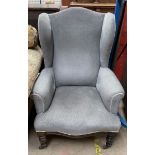 A Victorian wing back armchair,