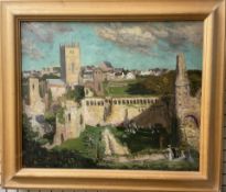 C L Colyn Thomson St Davids Pembs Oil on canvas Signed Inscribed verso 62 x 74.