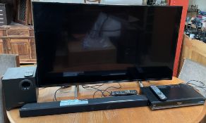 A Panasonic TX-49FX650B Led television together with a Panasonic DMR-BW780 Blu Ray Disc Recorder